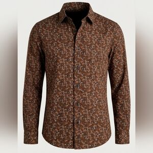 ​🌻 Retro Earthy Boho | Express Ditsy Floral Button-Down. Size Men M